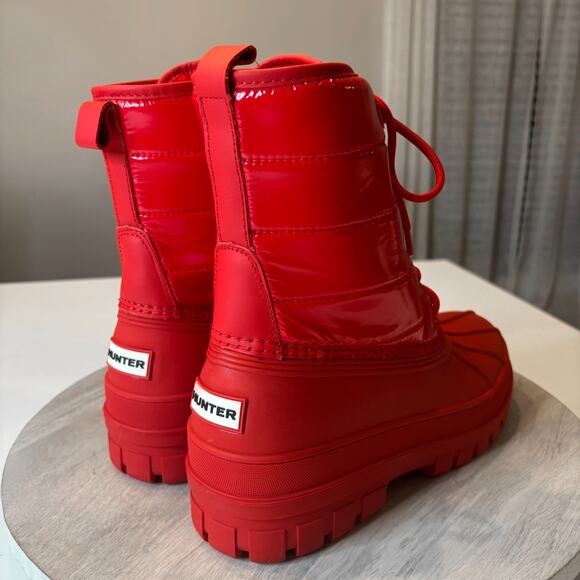 NIB Hunter Stanly Medium Red 610 Insulated Waterproof Duck Boots Women’s US Sz 9 - Picture 7 of 11